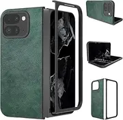 [WAWZ] for Google Pixel 9 Pro Fold Case, Ultra Slim Anti-Scratch Shockproof TPU Leather Protective Cover Compatible MagSafe Woman Man, only Google 9 Pro Fold (Dark Green)