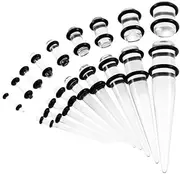 [Dolity] 18 Pieces Punk Ear Plug Set Ear Tapers Kit Stretching Expander Stretchers Gauges 14g-00g