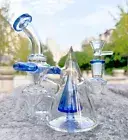 Unique Leak Design 7'' Glass Bong Recycler Hookah Tornado Water Pipe Bubbler