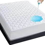 Extra Deep Quilted Waterproof Mattress Protector - Highly Absorbent Hotel Quality Bedding Pad Cover - Breathable Hypoallergenic Ultra Soft Fitted Bed Toppers Single Double Super King Size (4 FT)
