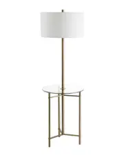 JONATHAN Y 59in Charles Brass Side Table & Floor Lamp