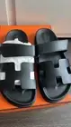 Hermes Chypre Black Sandals Slides, 38 Women’s