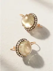 [Andrea Fohrman] Andrea Fohrman - 14-karat Rose Gold, Moonstone And Diamond Earrings - One size One size Gold