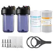 2-Stage 10 Inch Clear Whole House Water Filter Housing PP CTO Filtration System
