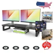 Heavy-Duty Dual Monitor Stand Riser – Multi-Purpose Storage for Desk & Office
