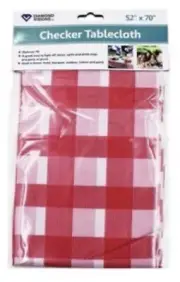 Checker Gingham Tablecloth Disposable Or Reusable. 52”x 70” Thin Flannel Backing