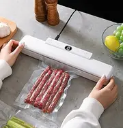 Vacuum Sealer Machine Seal Meal Compact Design,Food Saver Vacuum Sealer Machine Automatic Air Sealing System for Food Storage Dry and Moist Food with 10Pack Seal Bags