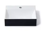 Small Modern Matte Black White Wall Hung Solid Surface Stone Bathroom Basin Sink