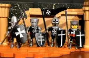 Playmobil Knights Templars Crusades Custom Made-Four Hospitallers Heavy Infantry