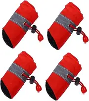 DECOMELODY 4pcs Nonslip Christmas Dog Boots Paw Protectors for Winter Comfortable Soft Sole for Indoor Outdoor Use