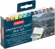 Derwent Graphitint Paint Pan 12 Pieces Set Material Type:Paper Alloy Steel