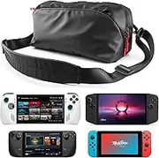 T Tersely Carrying Case for PS Portal/Legion Go/Steam Deck/ASUS ROG Ally/Switch OLED Handheld & Accessories - Multi-Pocket Storage Bag for Console, AC Adapter, Dock Station & Other Gear