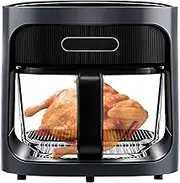 Electric Air Fryer, 6L Multifunction Electric Fryer with 7 Presets, Home Auto Glass Visual Air Fryer, Led Display, Temperature Adjustment, Panoramic View