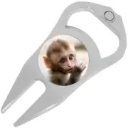 Baby Monkey Golf Ball Marker Divot Repair Tool Bottle Opener