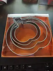 lot of 4 Metal silver pumpkins Cookie Cutters Stacking Nesting set