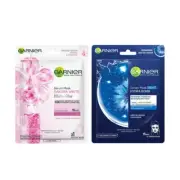 Garnier Skin Naturals Sheet Mask (Glow Serum +Night Serum Sheet Mask)56 g Pack 2