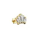 14Kt Solid Gold Dainty Baguette Cut Moissanite Earring For Women Anniversary