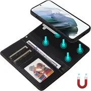 [Umlovecase] for Samsung S21 Plus Case,for Galaxy S21 Plus 5G Wallet Case,2 in 1 Detachable Wallet Phone Cover[RFID Blocking] PU Leather Flip Kickstand Shockproof Protective Phone Cover-Black