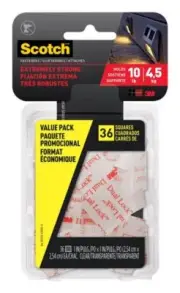 Scotch Extreme Fastener Mounting Squares Value Pack RFD7020-VPESF, 1 in x 1 in (