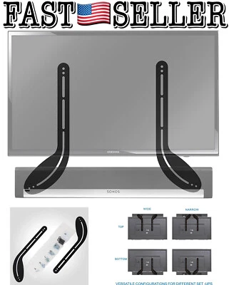 Universal Sound Bar Bracket Mount Above Below Tv VESA Compliant Up To 55lbs