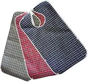 ibasenice Tartan Plaid Waterproof Bib for Adults Large Size Mealtime Clothing Protector Stain- Quick Dry