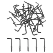 100Pcs L Shape Hooks, 5/8 Inch Right Angle Screw Hooks for Hanging, Black Bronze