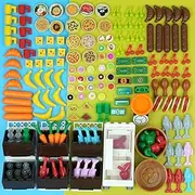 Food City Accessories Building Blocks Sets, Pizza Fruits Sushi Refrigerators Friends Comida Pineapple Ice Cream Hot dog Cheese Bricks Toys, Food Truck Pieces Parts
