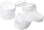 White Plastic Storage Canning Jar Lids,8 Pcs White Mason Jar Lids,Wide Mouth Mason Jar Lid Plastic Caps,Plastic Mason Jar Lid,Wide Mouth Plastic Mason Jar Lids,Plastic Storage Caps for Mason Jars ,86mm
