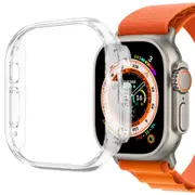 Apple Watch Ultra 2 (49mm) Premium Crystal Clear Hard PC Protective Case by MEZON – Wireless Charging Compatible (Apple Watch Ultra 2, Clear Case)