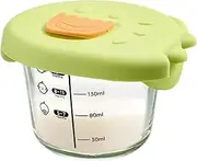 Glass Lunch Container with Lid, Cartoon Dinosaur Storage Container, Kids Training Feeding Bowl, Dinosaur Design Storage Bowl, Silicone Dinosaur Lid, 230ml Glass Container, Freezer Storage Container