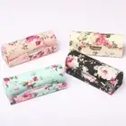 With Mirror Lip Gloss Box Embroidered Flower Jewelry Holder Lipstick Case