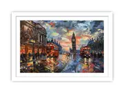 London Clock Framed Print print