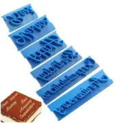 6pcs Cake Baking Molds Alphabet Letter Words Embosser Cutter Fondant Mould DIY