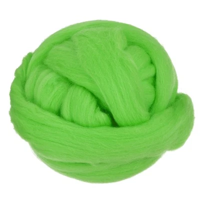 Needle Felting Wool, 8.5 Oz Nature Fibre Wool Yarn Roving (Light Grass Green)