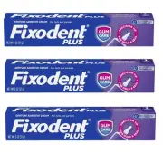 Fixodent Plus Denture Adhesive Cream 2 oz (Pack of 3)