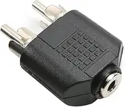 RUITEXUN Nickel Plated 2 RCA Male and 3.5mm Stereo Female Connector Adapter