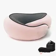 Wisdomer Travel Pillows for Airplanes,2025 New Travel Pillow,Travel Neck Pillow Airplane Memory Foam Travel Pillow Neck Pillow for Traveling Suitable for Airplanes,Offices and Cars (Pink)