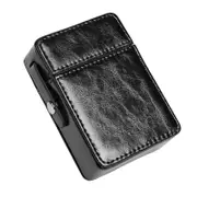 Unbrand PU Leather Portable Cigarette Case with Lighter Holder Simple Anti-Scratch Storage Case Flip protective Tobacco Pouch Black