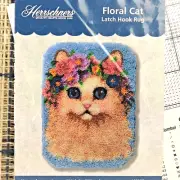 Herrschners Floral Cat Latch Hook Rug Kit | New in Unopened Package | 20" x 27"