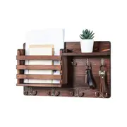 Key and Mail Holder for Wall Mail Organizer Wall Mount with Hooks Easy Installation Key Rack for En As Shown
