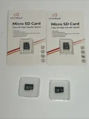 2x InfinitiKloud 128GB Micro SD Card Class 10 High Transfer Speed - New, 2x Used