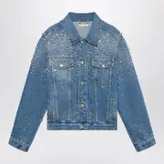[1989 Studio] Denim Trucker Jacket Crystals Blue S Light blue