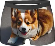 [YANYU] Funny Corgi Butt Brown Print Stylish Men Briefs Breathable Stretch Lightweight Comfortable for All Day Wear