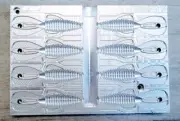 Aluminum fishing soft bait mold - 3" x 8 cavities
