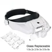 LED Headband Magnifier Hand Free Magnifying Glasses Electronic Repair Lens Loupe
