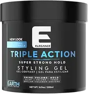 E Elegance Earth Fragrance Triple Action Hair Gel for Men And Women - Super Strong Hold, Extreme Volume, And Long Lasting Shine - Flake Free And Refreshing Fragrance - All Hair Types, 8.45 oz