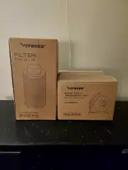 VIVOSUN 6'' Inline Duct Ventilation Fan & 6”x18” Air Carbon Filter - New In Box