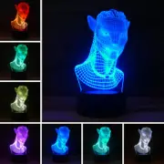 3D Avatar Desk Light - 7 Color LED Lamp Base w USB & Touch control
