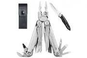 Leatherman Surge Stainless Steel Multi Tool & Leather Sheath & Skeletool KB