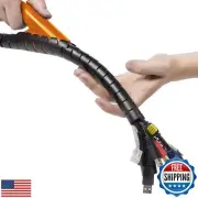 D-Line Cable Zipper Cord Tube Organizer with Zip Tool, Cable Management Sleev
